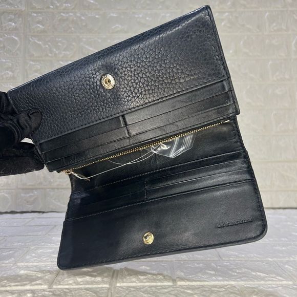 Burberry Pebbled Plaid Navy Leather Blue Wallet - Picture 6 of 16